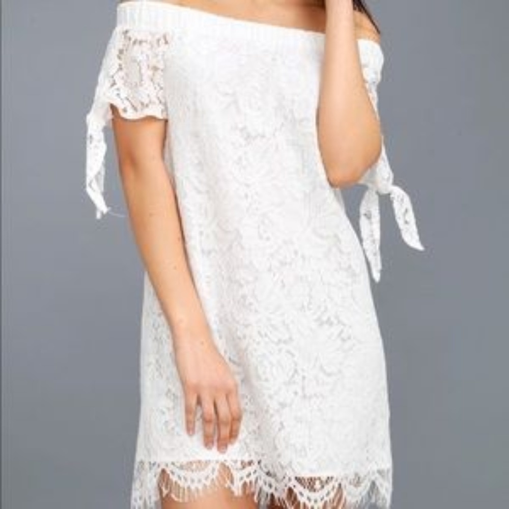 Lulu's NEW Off the Shoulder White Dress